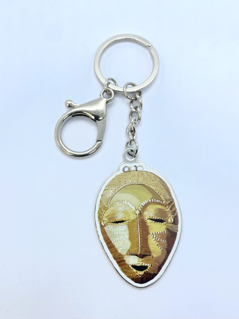 Porte-clés avec crochet modèle le masque baoulé - In Babi