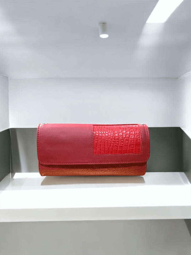 Pochette- Bandoulière En Cuir Rouge - CANNY BAGS