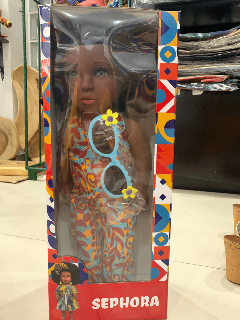 Poupée Africaine Sephora robe fleurie - IN BABI