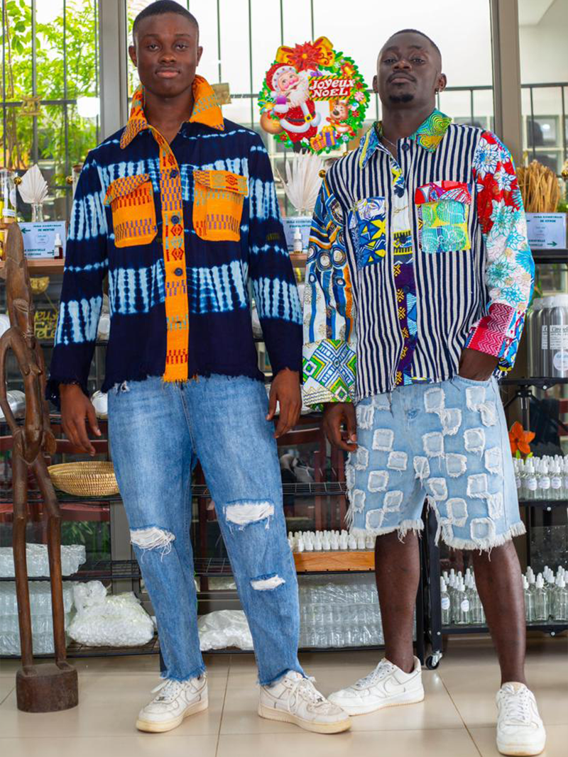 Duo - Kita Bleu Motif Pagne Tisse N’zassa - Feitty 225