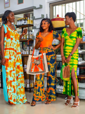 Trio - Combinaison Et Robe En Collant Dempe - Orange Bleu - Vert Jaune - Feitty 225