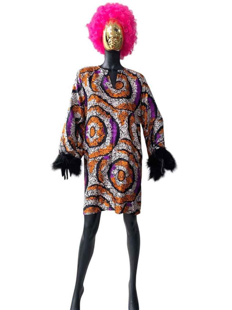 ROBE COURTE SOIE PLUMES - ONAF